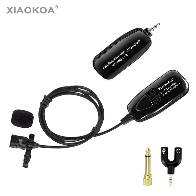 Xiaokoa Wireless Lavalier Microphone 2 4g Wireless Microphone System With Lavalier Lapel Shopee Indonesia