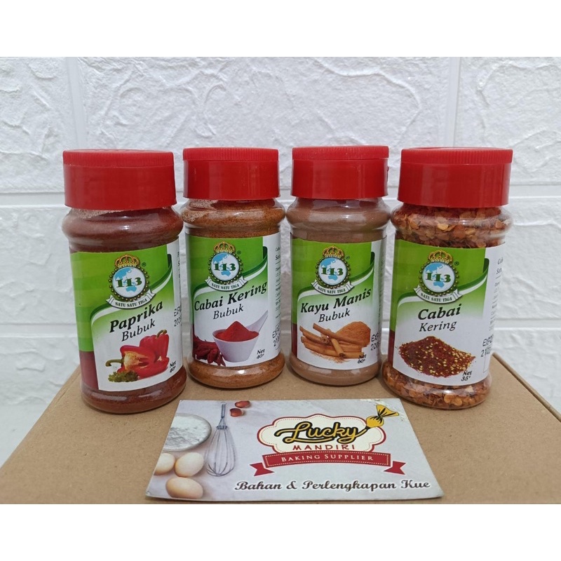 

Bumbu 113 (Paprika Bubuk, Cabai Kering Bubuk, Kayu Manis Bubuk, Cabai Kering Bubuk, Basil