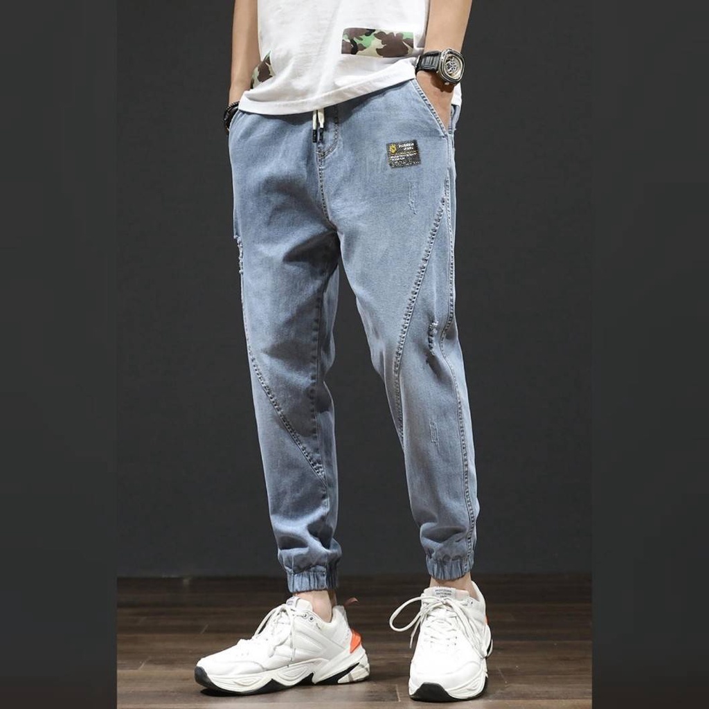 Celana Jogger Jeans Pria MHN Original Celana joger denim original bandung pinggang elastis meral