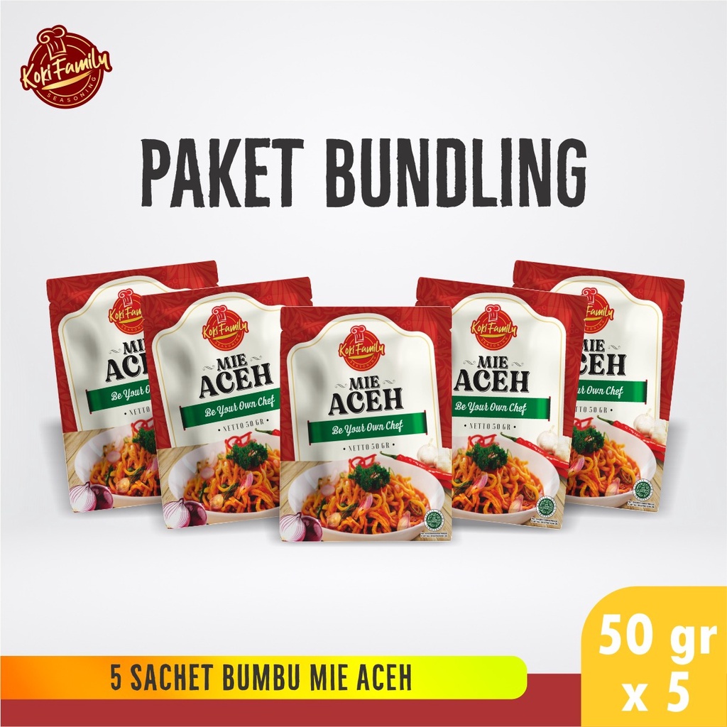 

Paket Bundling Koki Family Bumbu Instan Mie Aceh 50Gr -5 Pcs