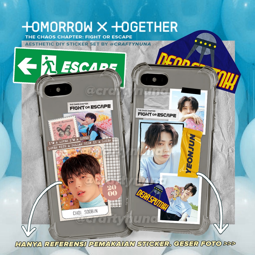 

(TX-003) TXT The Chaos Chapter: Fight or Escape aesthetic sticker set DIY stiker case hp kpop estetik yeonjun