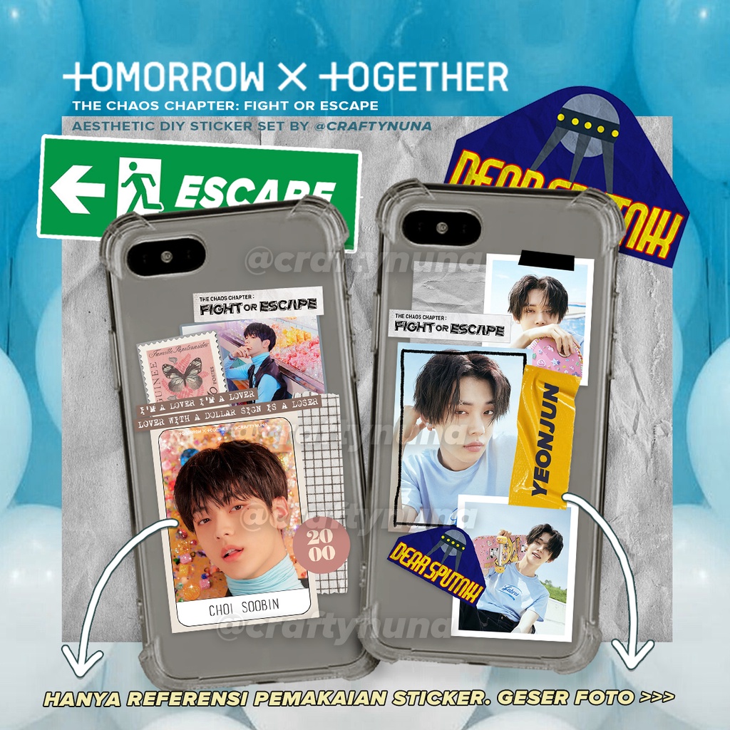 (TX-003) TXT The Chaos Chapter: Fight or Escape aesthetic sticker set DIY stiker case hp kpop estetik yeonjun