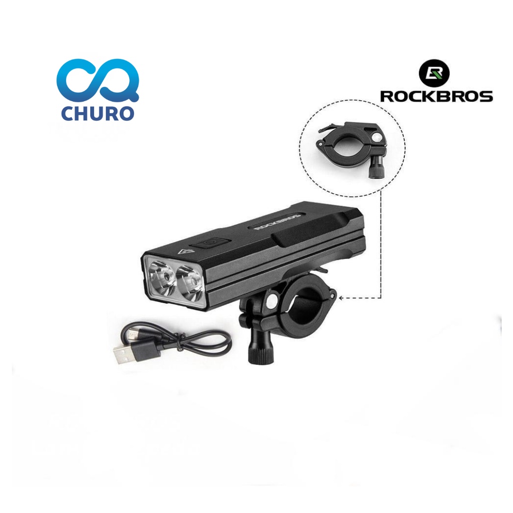 Lampu Sepeda ROCKBROS LBC32 600LM Senter Sepeda USB Bike Lamp