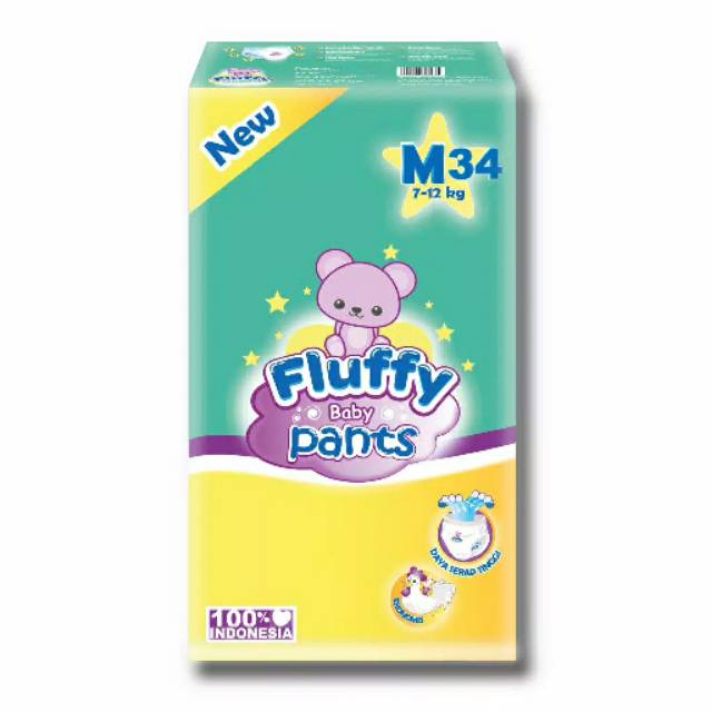 Free 6 Popok Pants bayi Fluffy Pants S40 M34 L30 xl 26