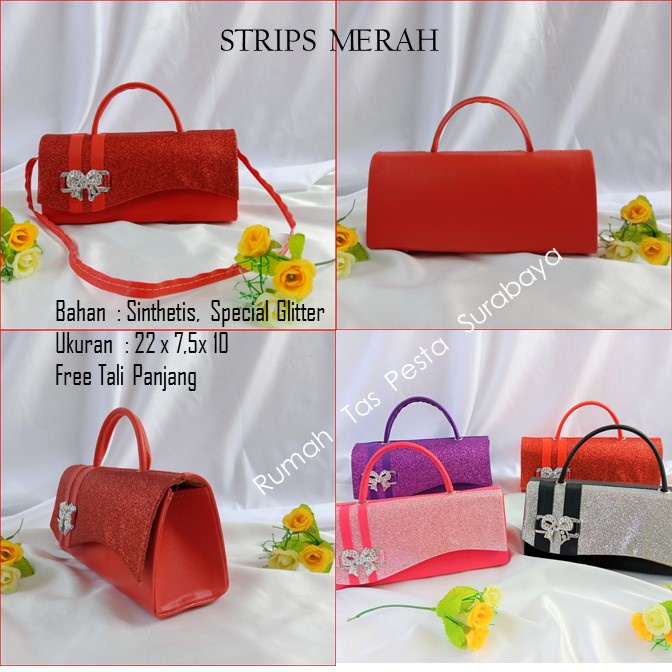 Tas Souvenir,Tas Home Made ,Tas Pesta,STRIPS MERAH