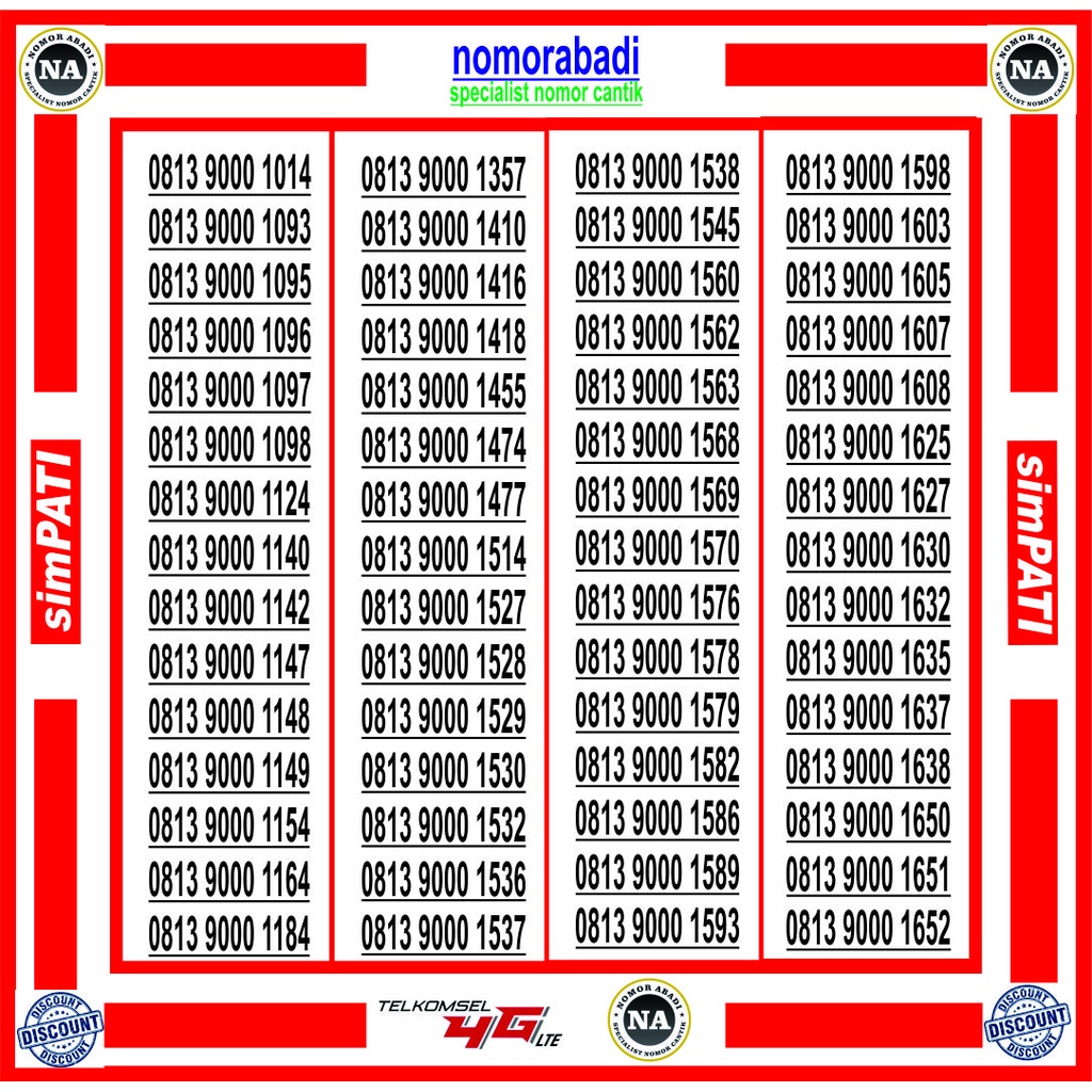nomor cantik simpati 9000 h150