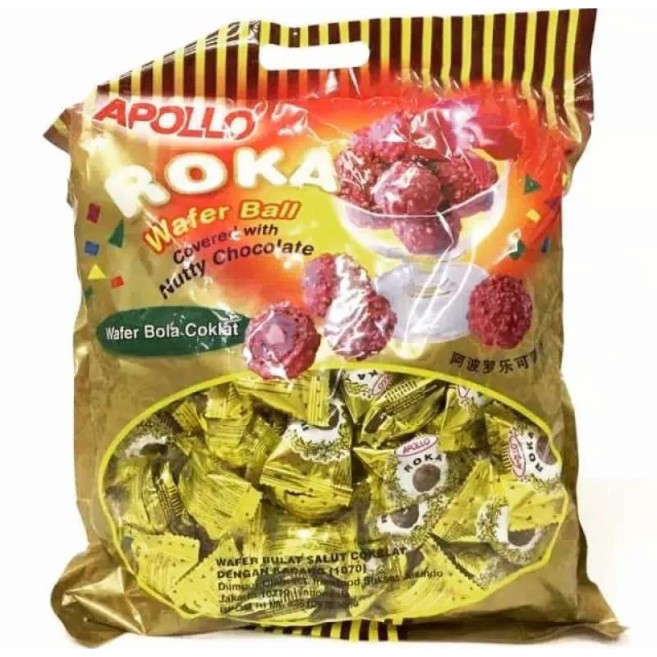 Apollo Roka Wafer Ball Chocolate 480g / Bola Coklat Cokelat Apolo Isi 80 pcs Import Impor Malaysia