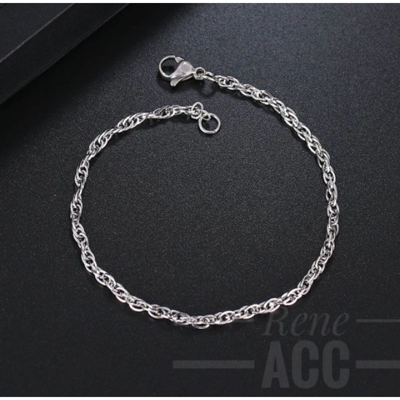 Gelang Tangan wanita Titanium Gold silver anti karat