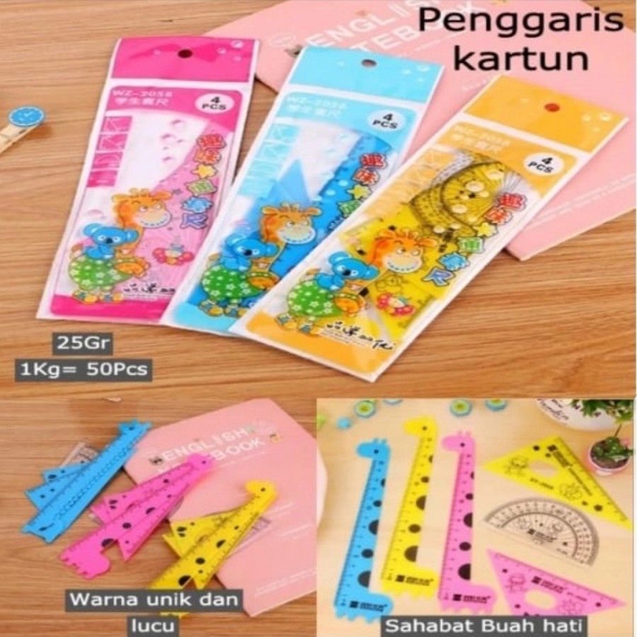 

Penggaris Plastik 1set isi 4 Karakter Jerapah yukkk diborong kak