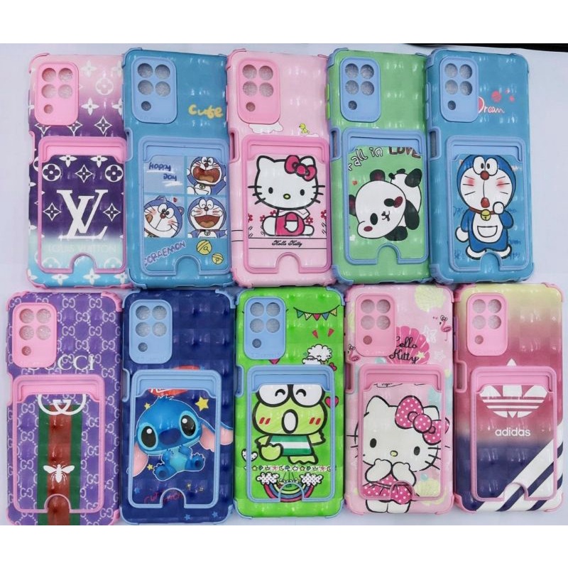 Case OPPO Reno 6 Casing Slot Kartu Karakter Lucu Modern Terbaru