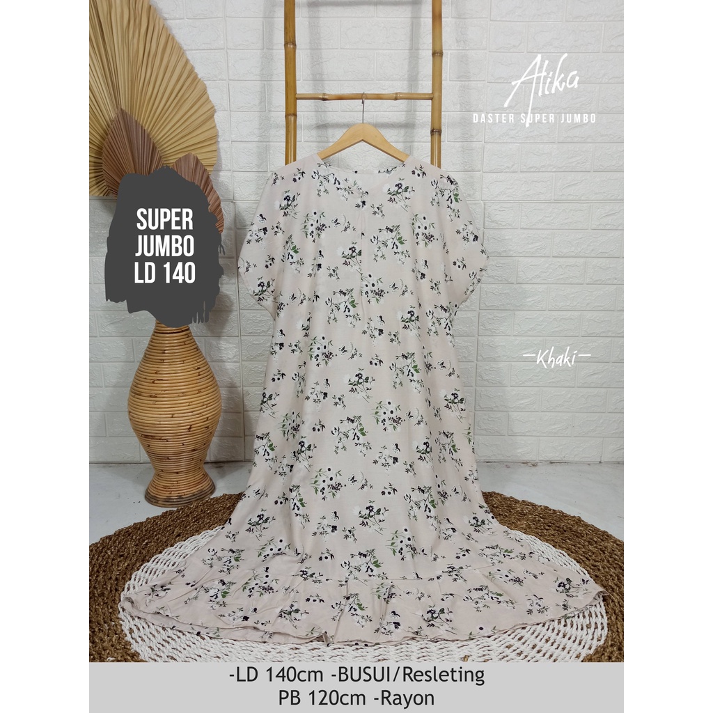 LD 140cm Daster Super Jumbo (42 Motif) (Part 2) dan  Daster Kaftan Viral LD 150cm Ruffle Big Size-Alika Khaki