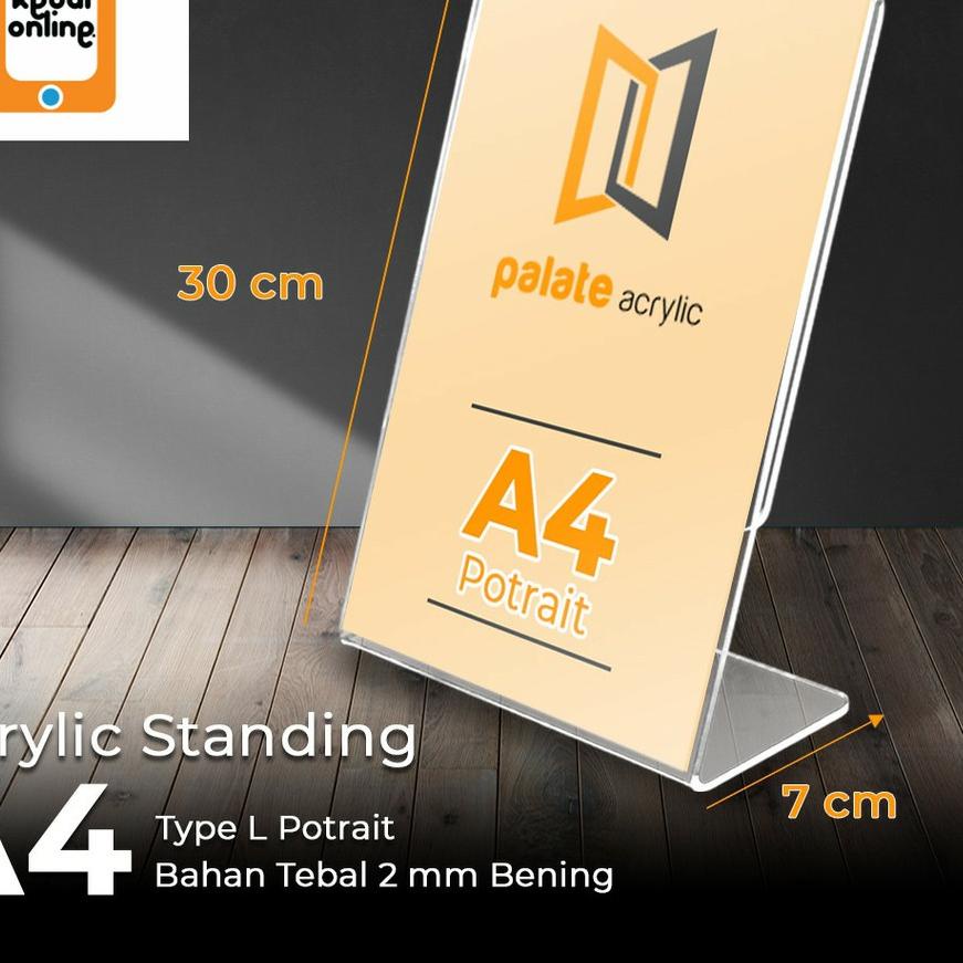 

➴ Acrylic tent holder / akrilik tent card A4 tempat brosur Meja Type L ✷