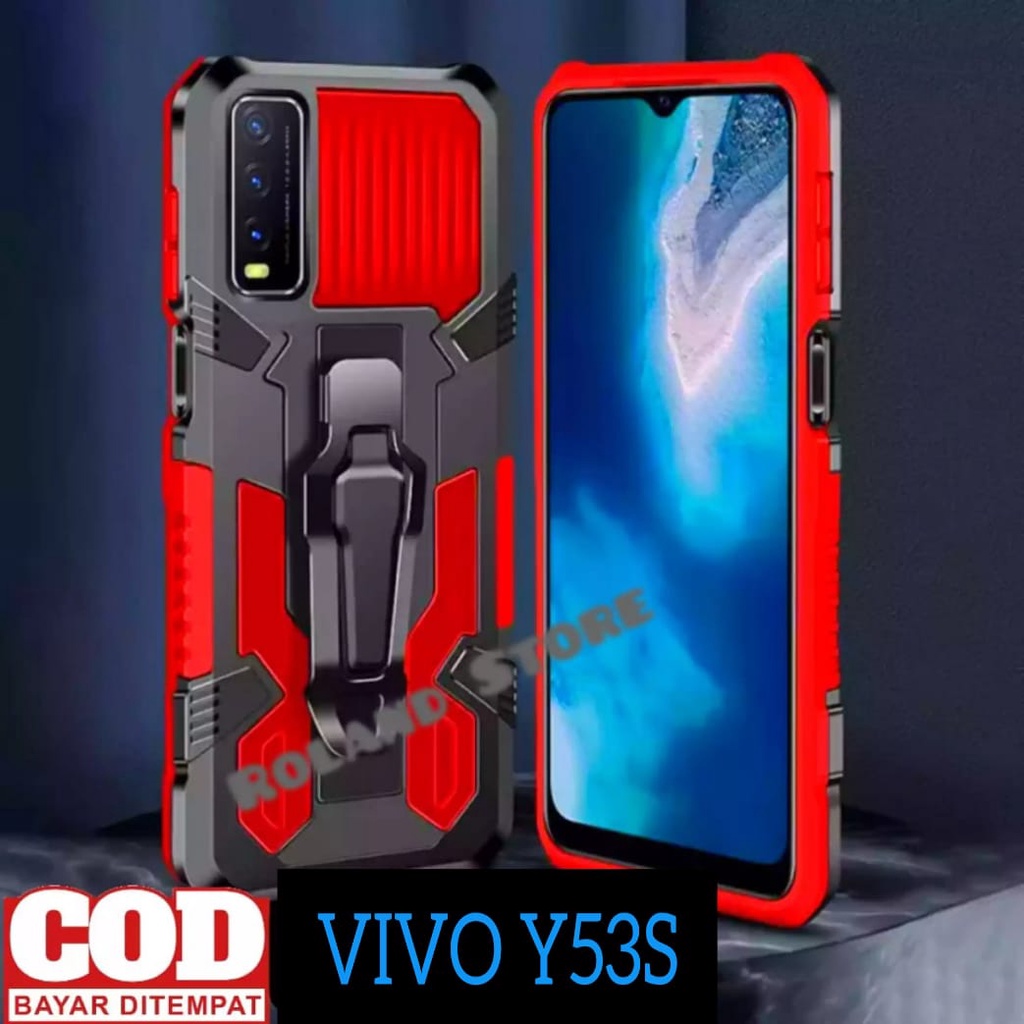 Case For  VIVO Y53S 2021  Soft Case Belt Clip Kick Standing Cover Hard Case Crystal Casing HP