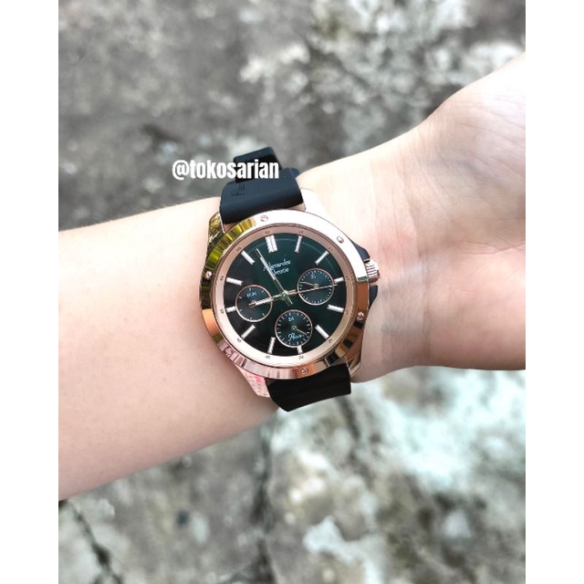 Alexandre Christie Original AC 2970BF Rubber Chrono Wanita Terbaru