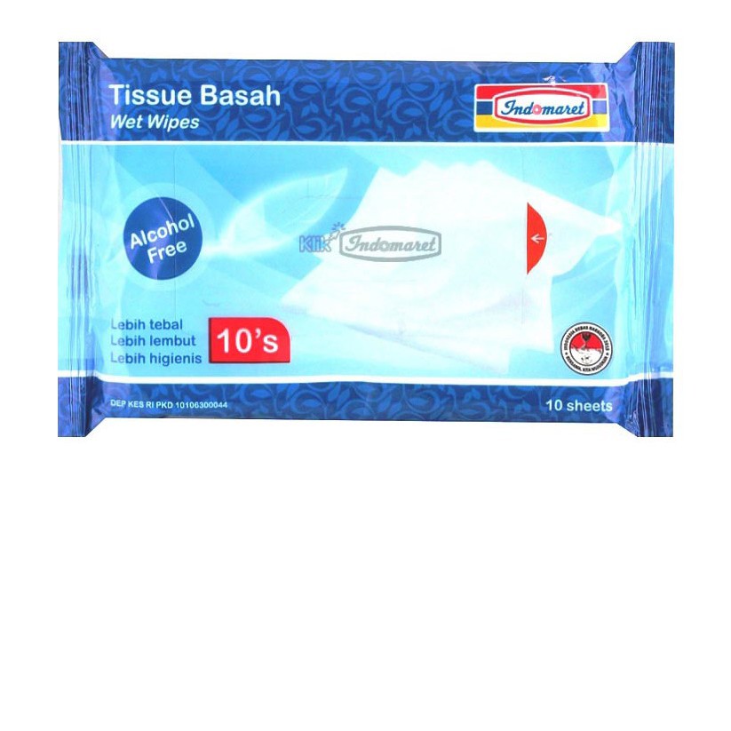 Indomaret Wet Tissue 10'S Non Alcohol / Tissue Basah