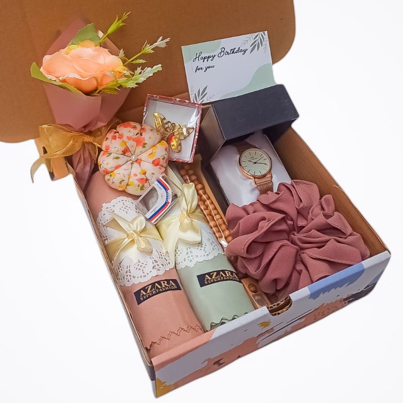 Premium Hijab Gift Box Kado Jam Tangan Wanita Ultah Cewek Hadiah Wedding Anniversary Birthday Gift