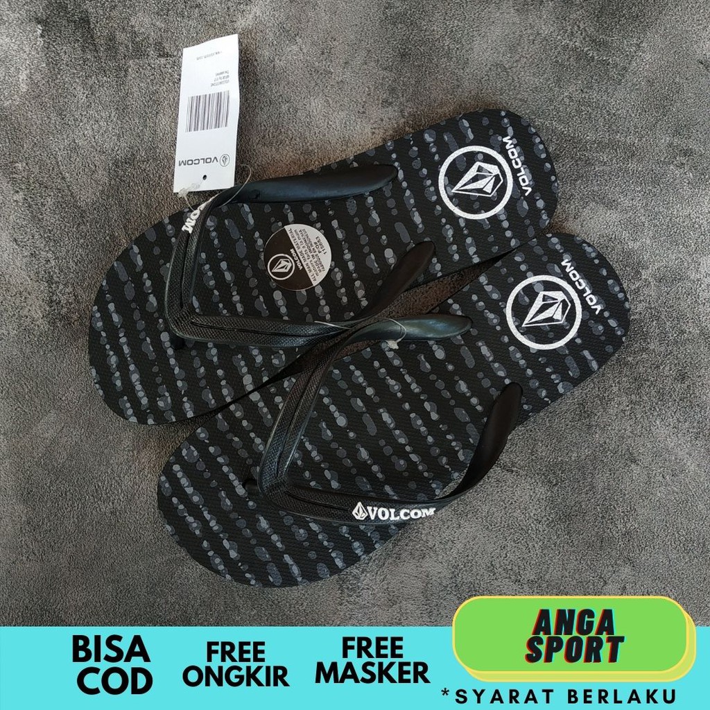 SANDAL JEPIT PRIA VOLCOM / SENDAL COWOK DISTRO KEREN / SANDAL CASUAL CEWEK COWOK SURFING SANTAI