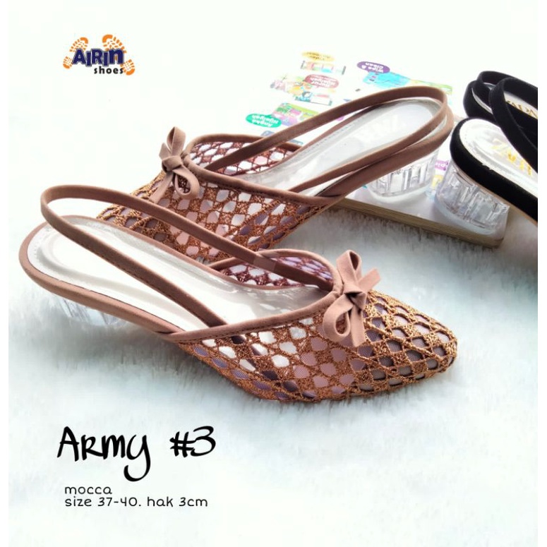 21.5 Army 3 sandal/ slop jaring tali by Airin shoes