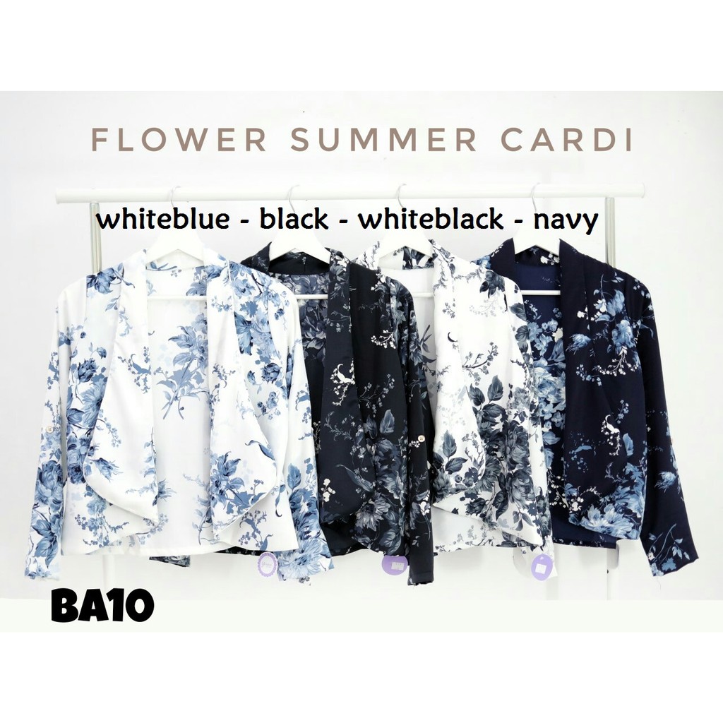 Baju outerwear luaran blazer motif bunga pergi kerja kantor casual fashion cewek wanita murah -10