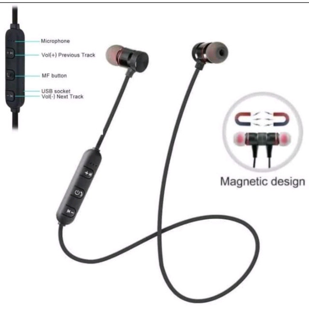 HEADSET WIRELESS SPORT MAGNET - HANDSFREE BLUETOOTH MAGNETIC SPORT - BD