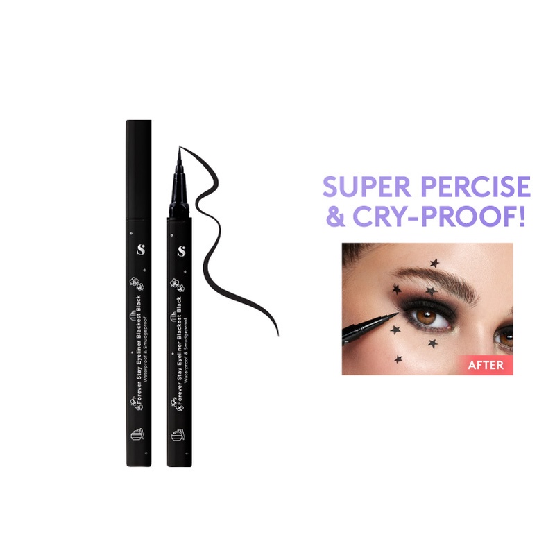 BPOM SOMETHINC FOREVER STAY Waterproof Liquid Eyeliner Oil-Proof - Eyeliner Anti Air Anti Minyak