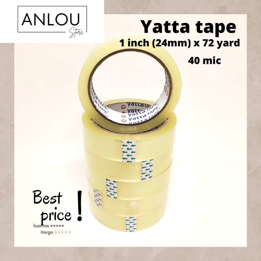 

Isolasi bening Yatta 1 inch x 72 yard lakban Bening/Clear 24 mm - Per Slop