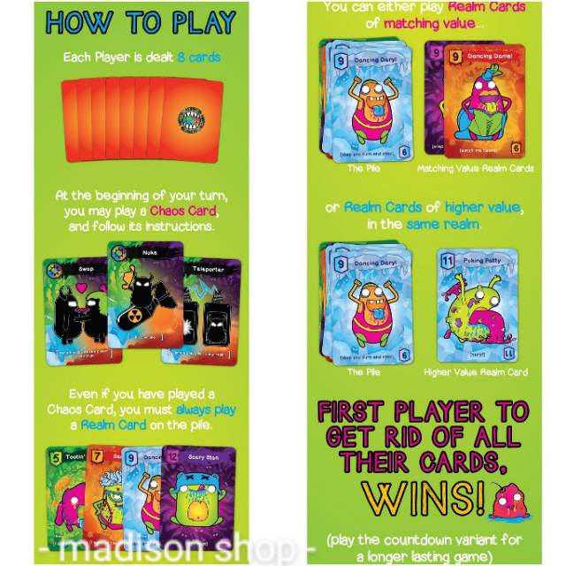 Card Game Monster Misfits Board Games Monster Rejects Mainan Kartu Murah Kado Anak Game Edukasi