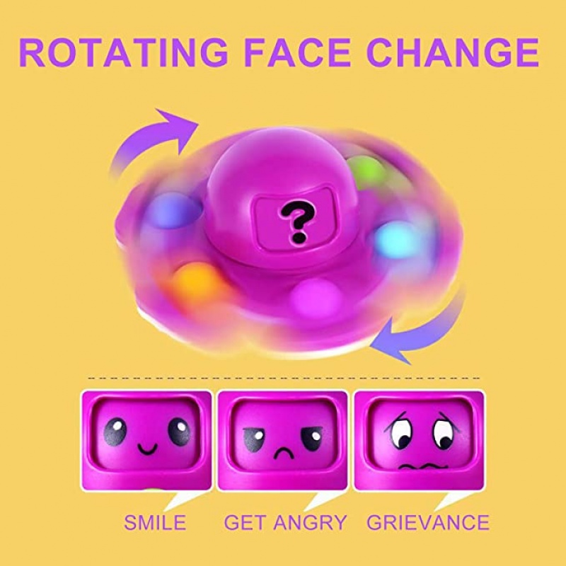 Pop Fidget Spinner Toys Face-Changing Octopus Simple Dimple Spinning Top Relief Anti-Anxiety Sensory Purple Toy for Kid