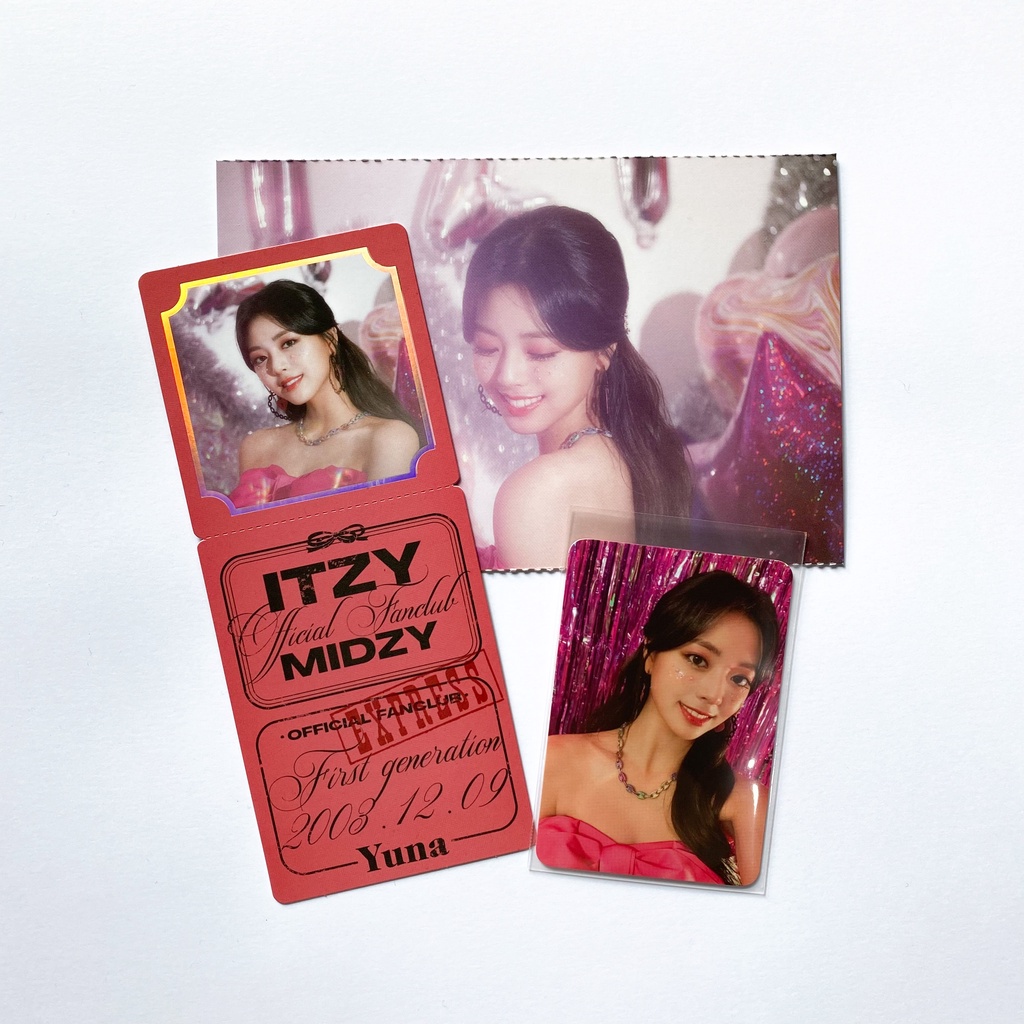 ITZY - MIDZY 1st Generation Official Fanclub Membership (Photocard, Message Card, Postcard - Yuna, C