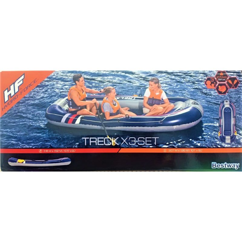 Boat Perahu 61110 Bestway HYDRO FORCE TRECK X3 SET 307x126cm 4orang