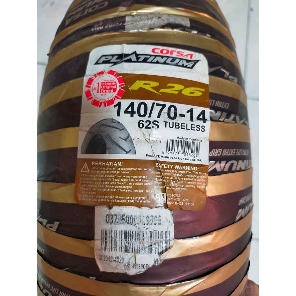 BAN MOTOR BAN LUAR 140 70 14  CORSA R26 TUBELESS