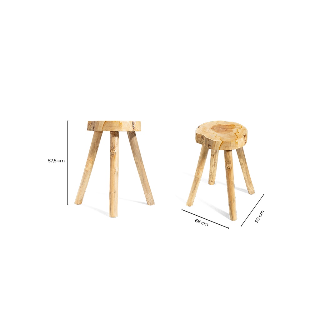 Kursi Santai Outdoor Mini Kayu Serbaguna Modern Minimalis KAYU Stool - ISIRUMA