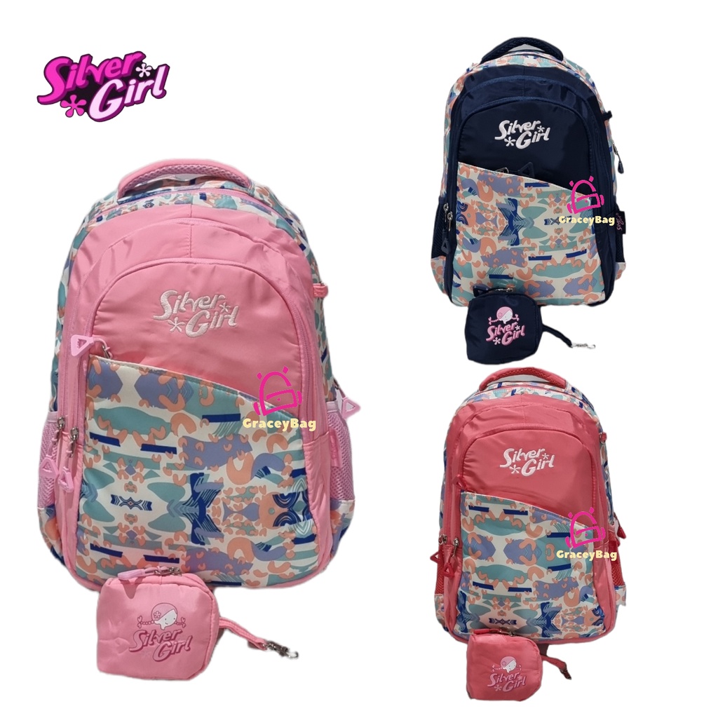 Gracey Bag 70165 Tas Ransel Sekolah Anak Perempuan Silvergirl