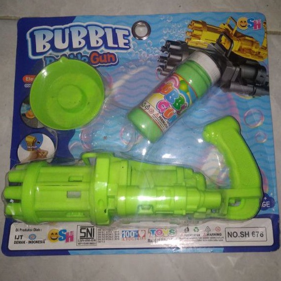 Sh 676 Mainan edukasi Pistol bubble elektrik bentuk machine/Mainan tembak babble gun