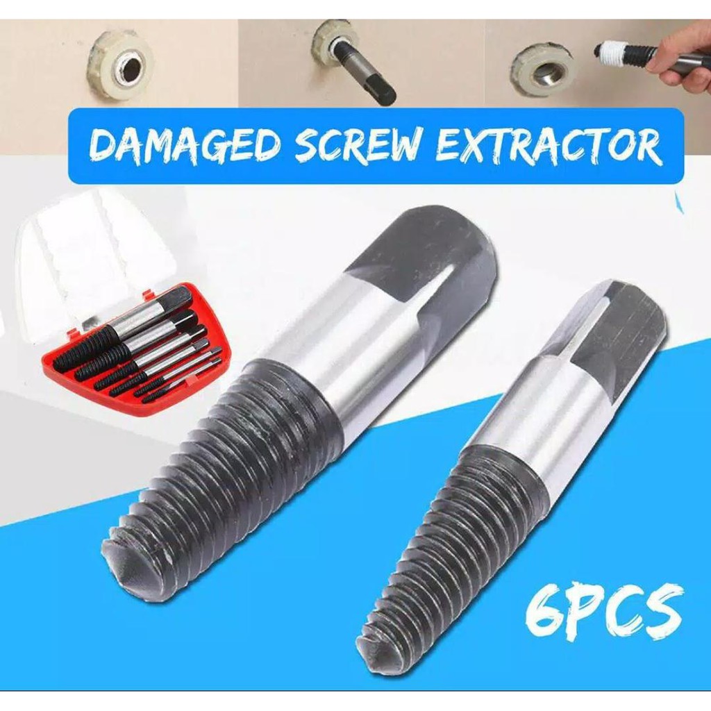 Screw Extractor Set - Tap Balik Set 6 Pcs - Pencabut Baut Rusak Patah