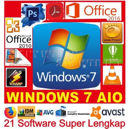 CD Windows 7 AIO dan 20 Software Lengkap