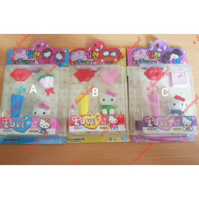 

PENGHAPUS HELLO KITTY 3D BONGKAR PASANG SET HK ERASER 3D