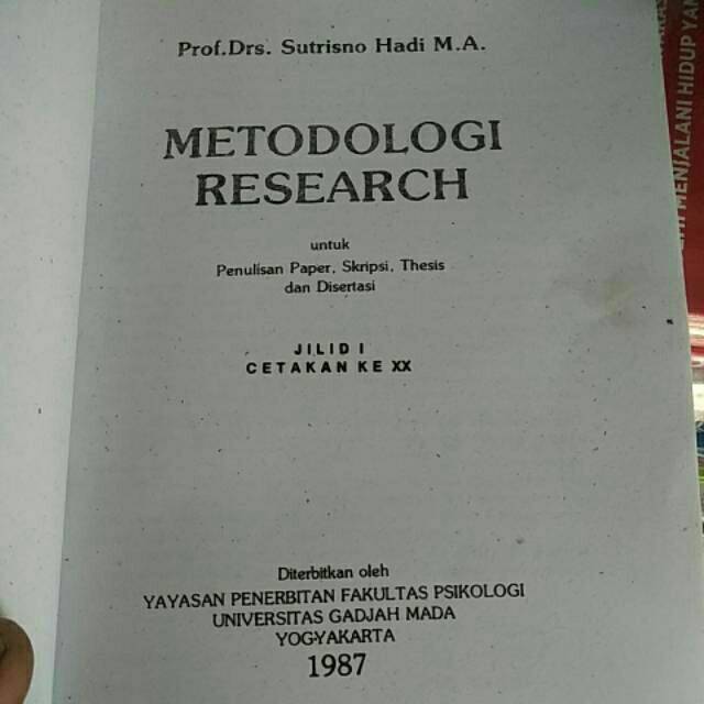 Metodologi Research By Prof Drs Sutrisno Hadi M A Shopee Indonesia