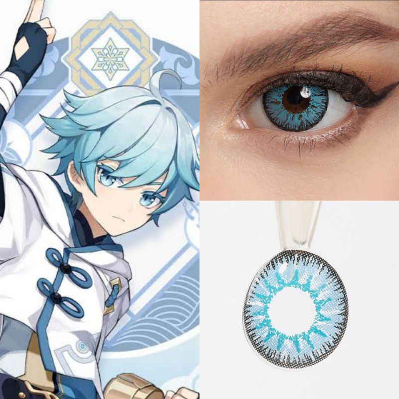 Softlens contact lense biru Kirari Momobami Kakegurui Genshin Impact Anime cosplay