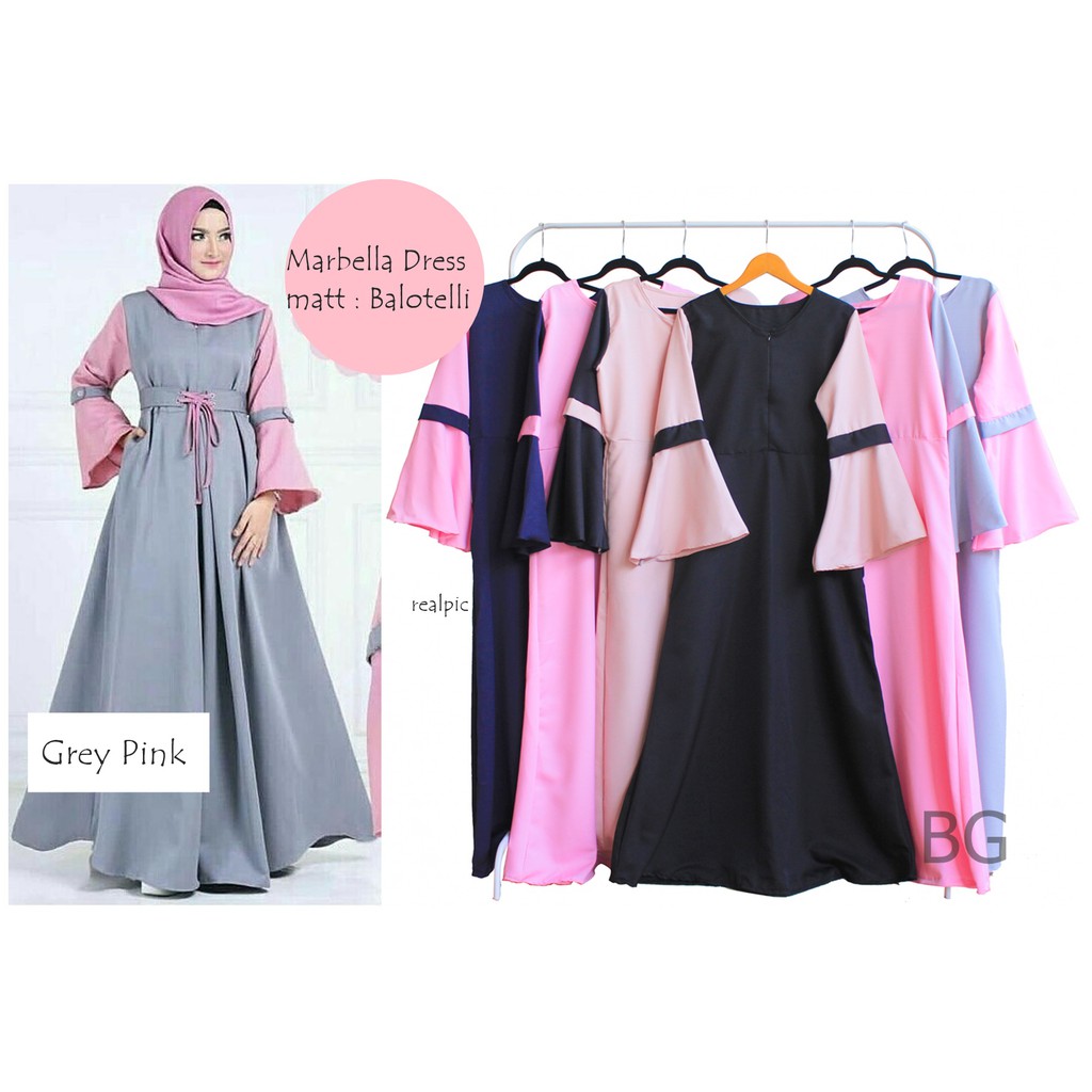 [COD] Marbella Dress Ns Fc Najibah Gamis Syar'i Asdf Abu Muslim Modis Modern