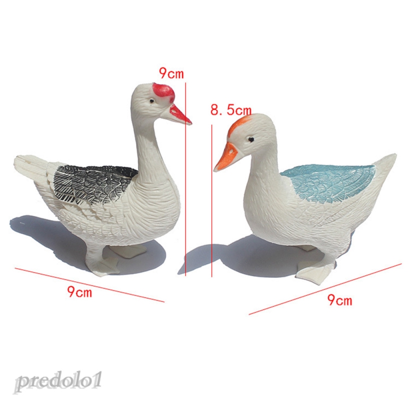 [PREDOLO1] 19 Pieces of Plastic Farm Animals Toys Hen Cock Duck Goose Model Figure Toys