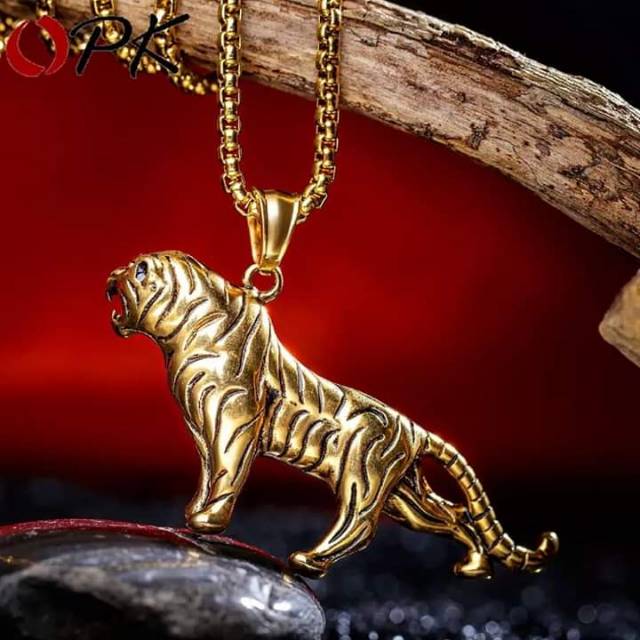 Kalung rantai liontin harimau