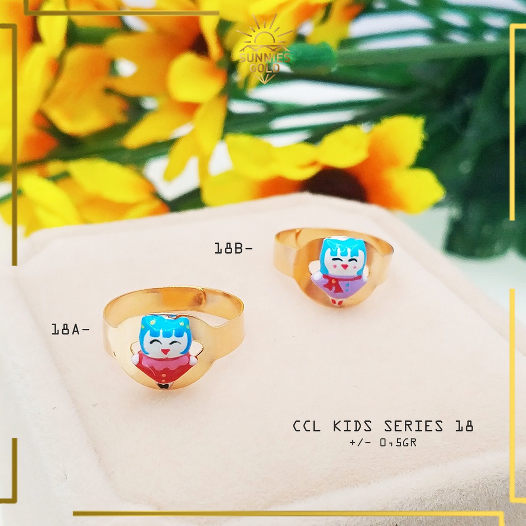 CINCIN ANAK KECIL EMAS ASLI KADAR 375 MOTIF MUNECA CINCIN BALITA LUCU CINCIN ANAK BONEKA CCL 18
