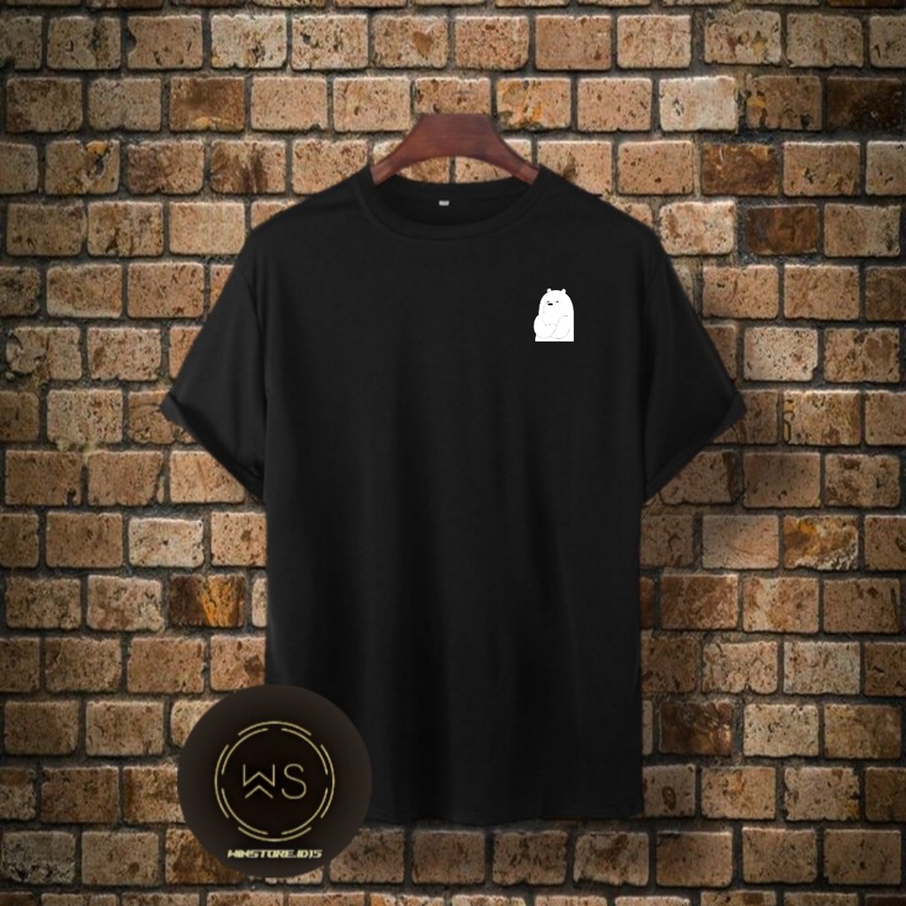 Kaos uniseX ICE BEAR 2 garis katun combed 30s / sablon polyflex / kaos plesetan / baju kekinian / pa
