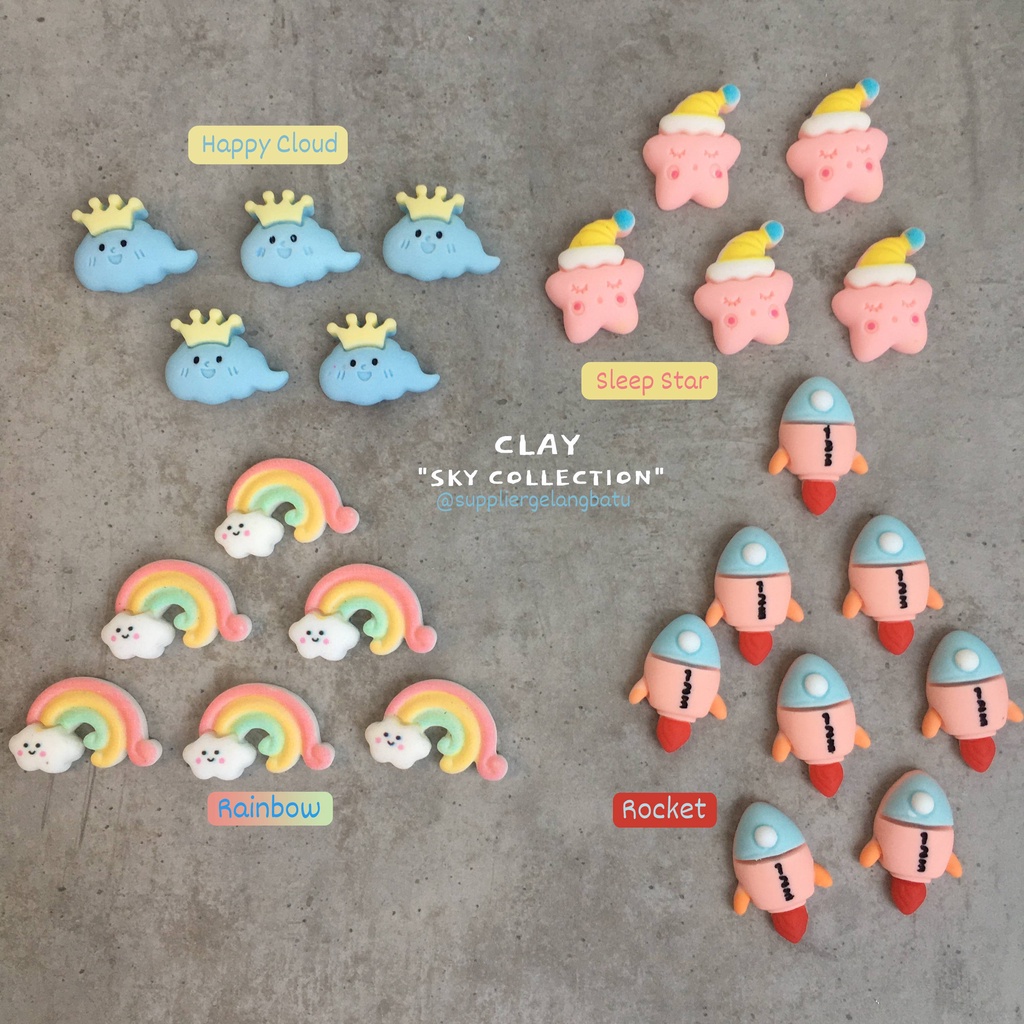 Manik resin CLAY bahan aksesoris lucu IMPORT ecer satuan ready stock