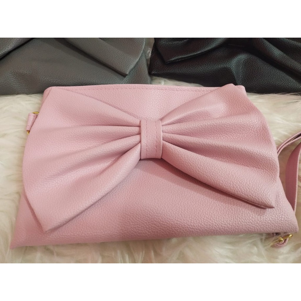 NunuLisaTan - Terbaru Sling Bag Tas Pita Wanita Lucu Dompet Mini Pita Besar