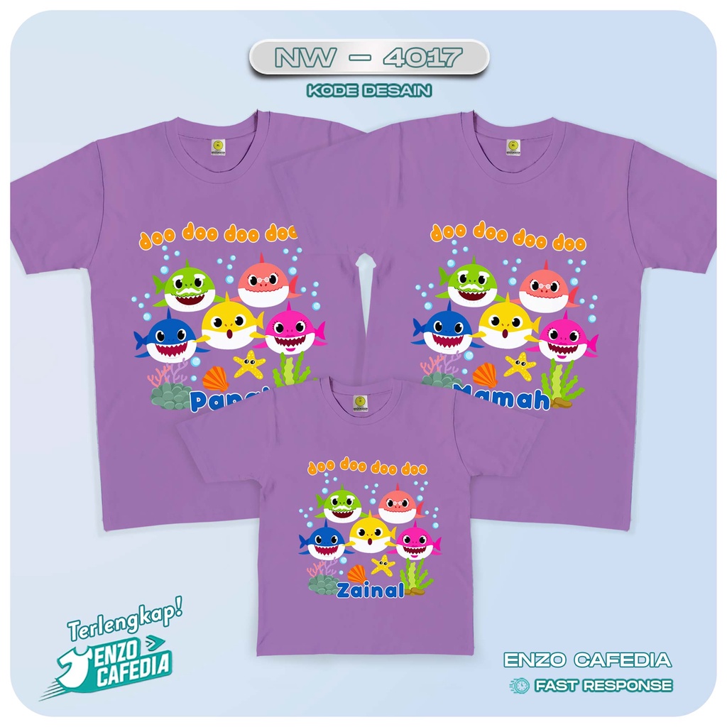 Harga Paket Lebih Hemat | Jual Baju Kaos Couple Keluarga | Kaos Family Ultah Anak | Motif Baby Shark