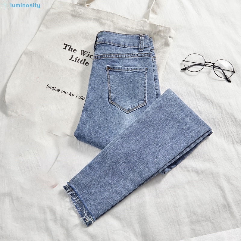 IMPORT KOREA Celana Panjang HW Jeans Skinny Wanita jeans/Jeans Stretch/Legging Jeans (Size:31)