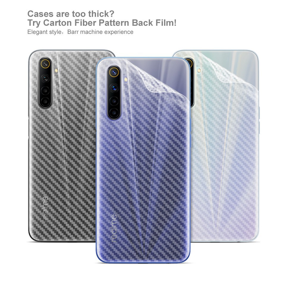 Garskin Carbon Realme 6, Realme 6 Pro anti gores belakang skin carbon