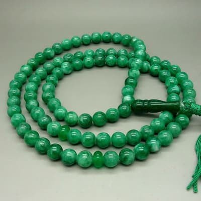 Tasbih Batu Giok Hijau Asli